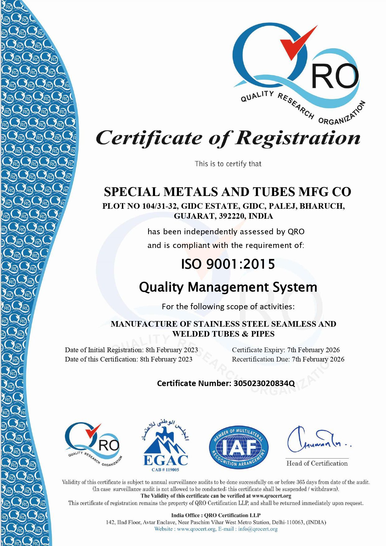 SPECIAL METALS AND TUBES MFG-CO-iso-9001-2015